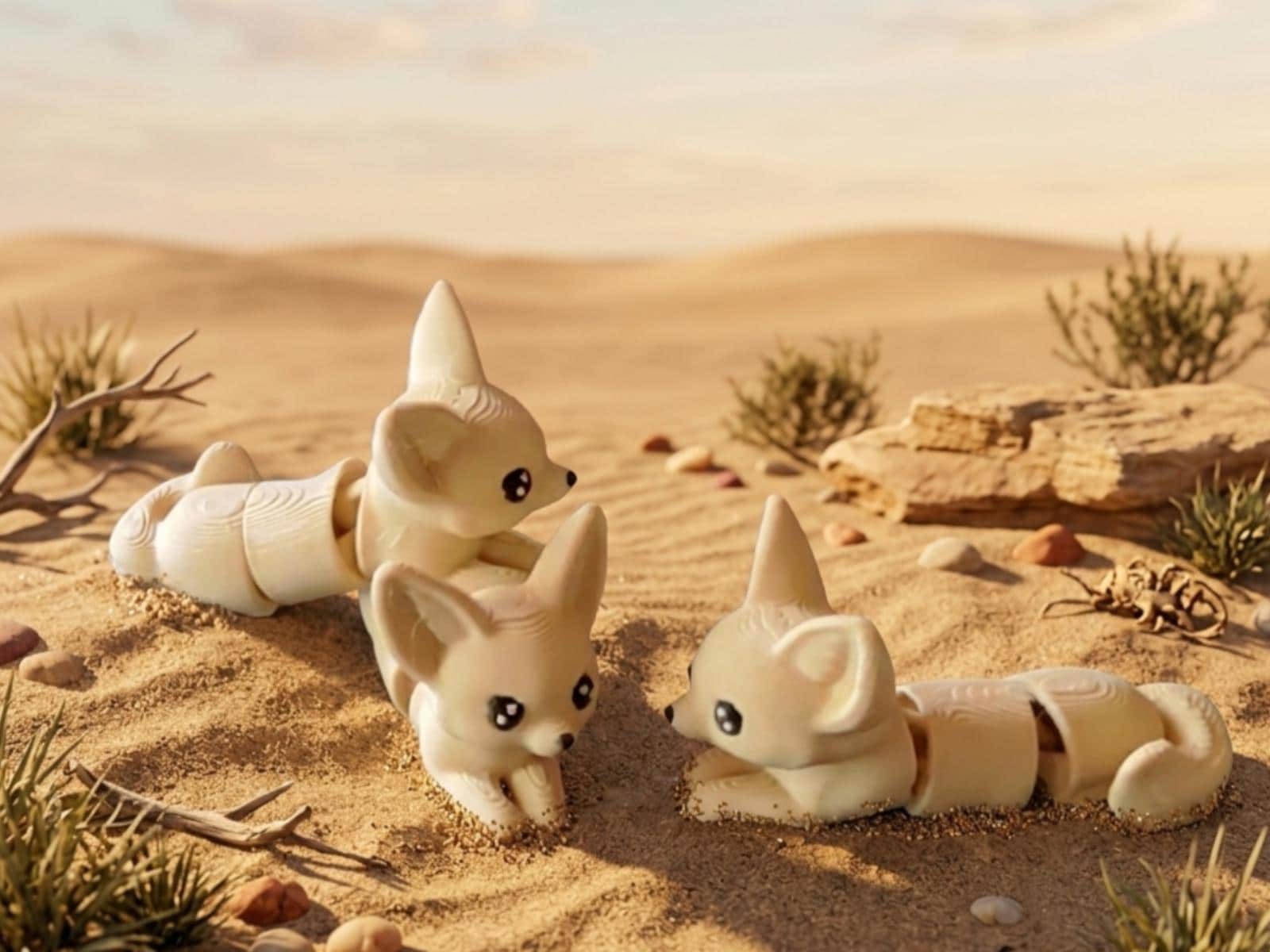 Mini Raposa-do-Deserto Flexível Articulada (Fennec)