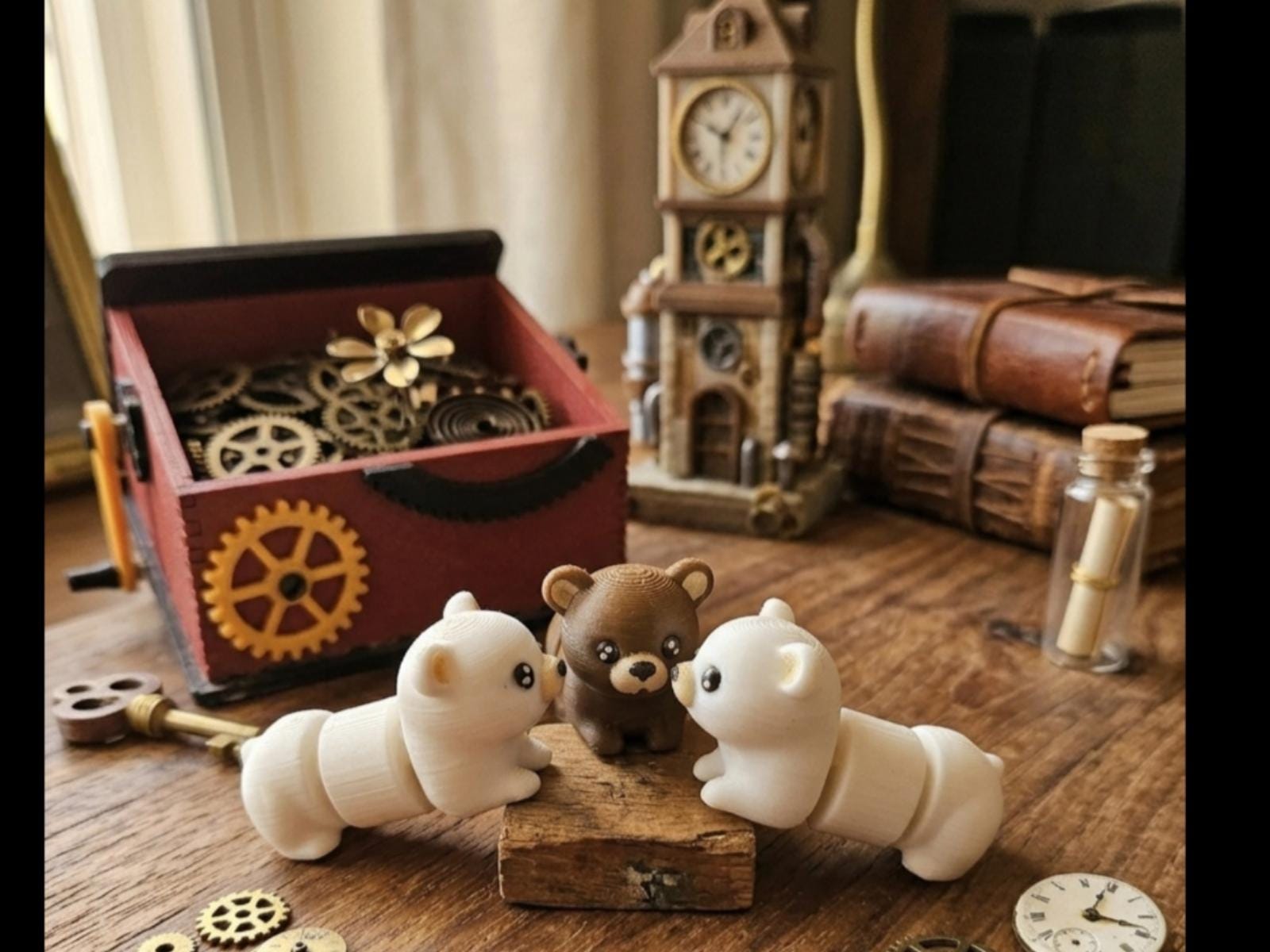 Mini Urso de Pelúcia Flexível Articulado
